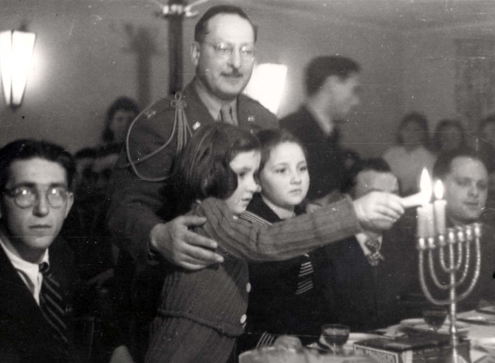 Hanukkah in the DP camp – Fuerstenfeldbruck, Germany, 1945