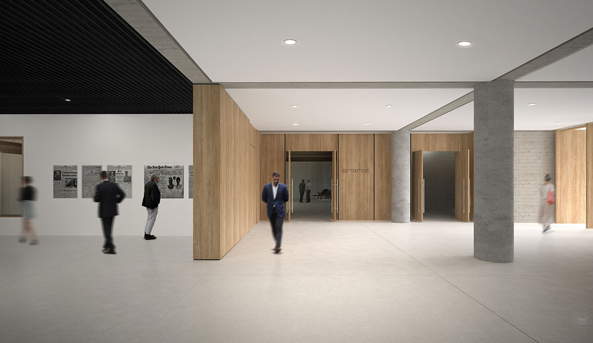 Architect's rendering of the Auditorium and Exhibition Foyer