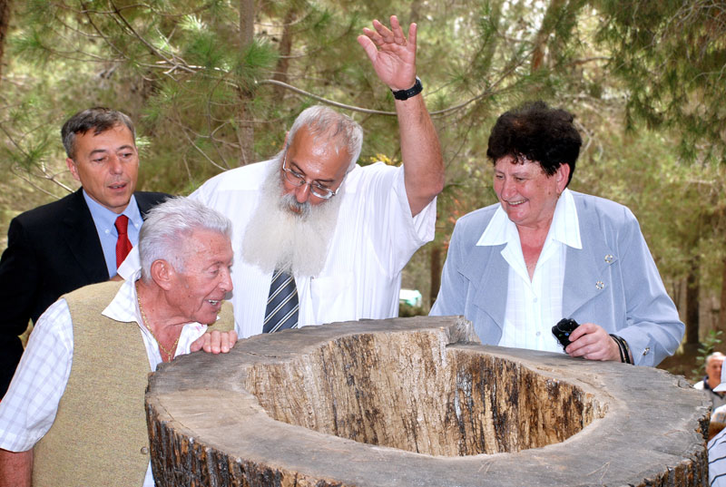 The Hollow Tree Trunk that Saved a Life is Brought to The Garden of the Righteous Among the Nations
