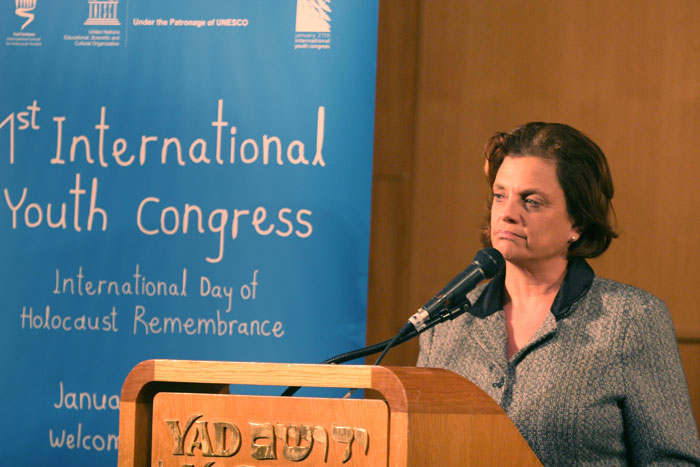 Israeli Minister of Education Professor Yuli Tamir addressing the delegates during the opening session