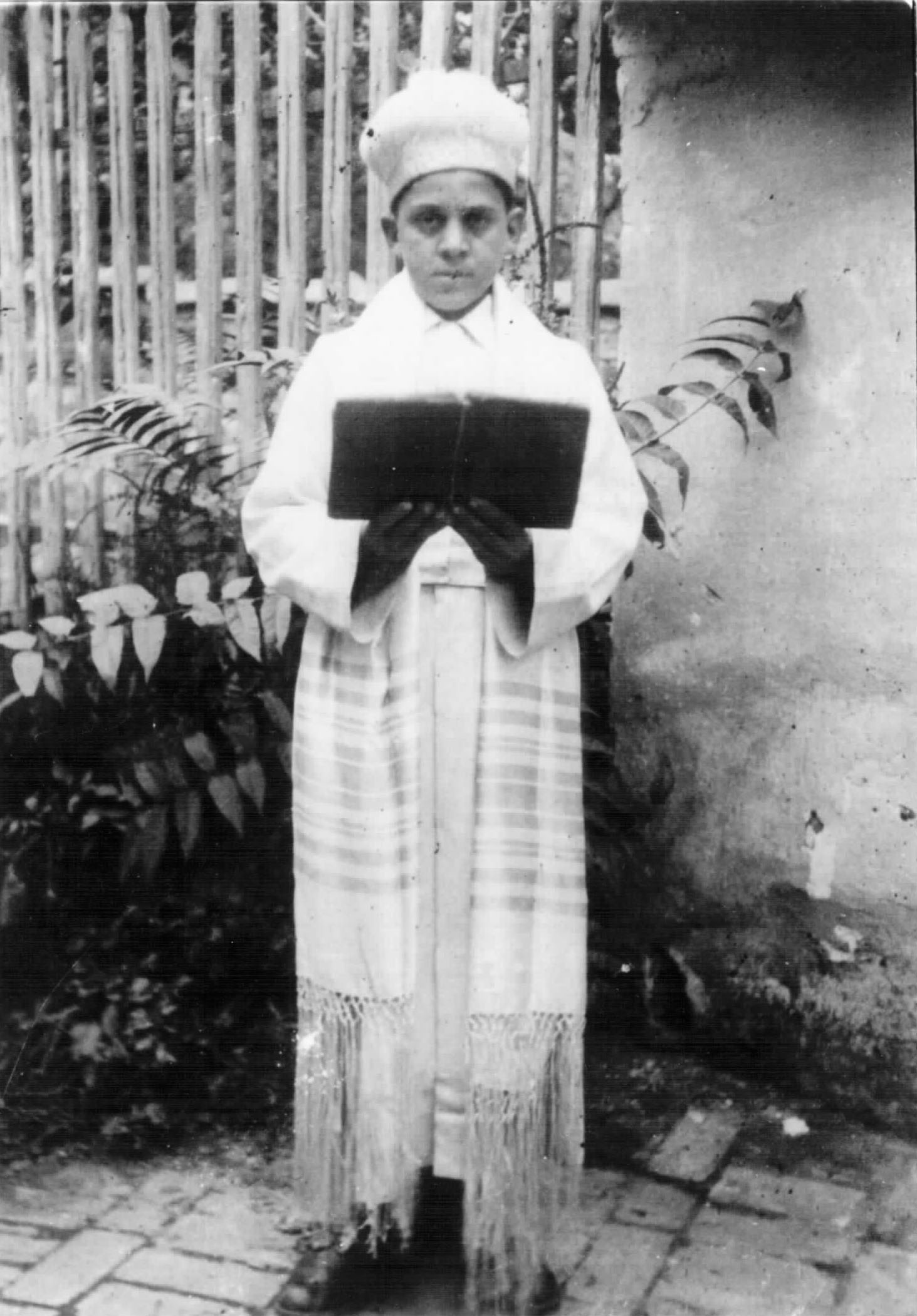 Chaim Raphael as a boy at his Bar Mitzvah in Thessaloniki, Greece, 1937
