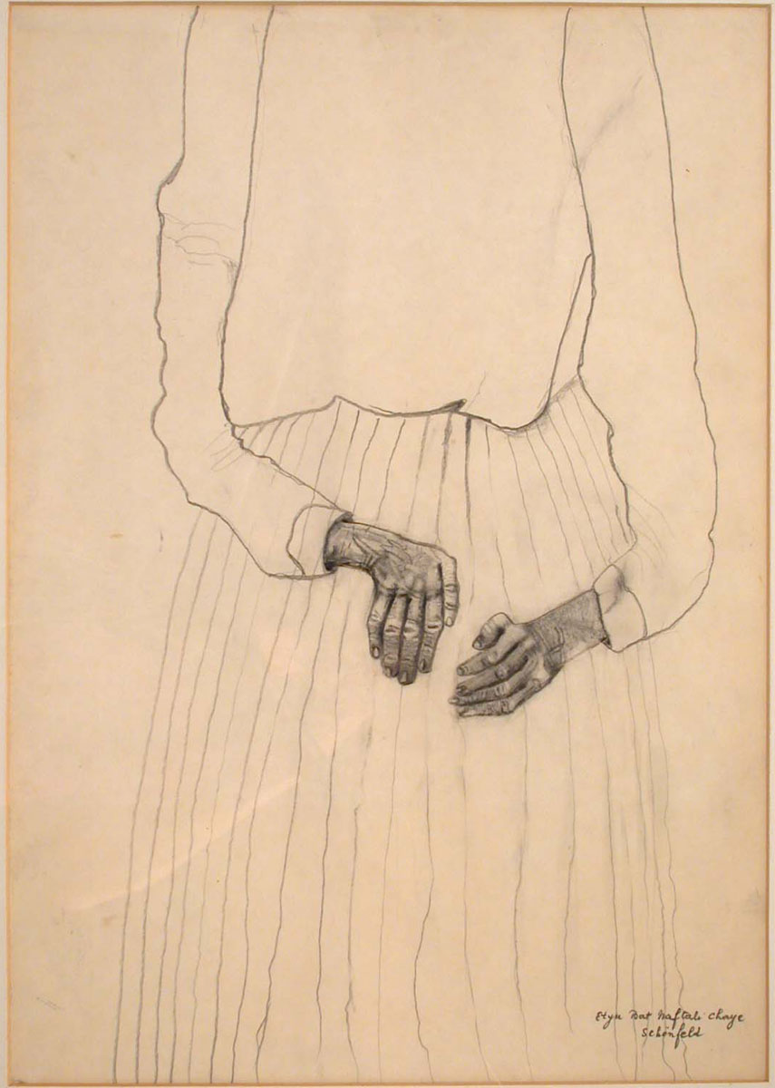 Esther Schoenfeld (1916-1990), Hands. Pencil on paper