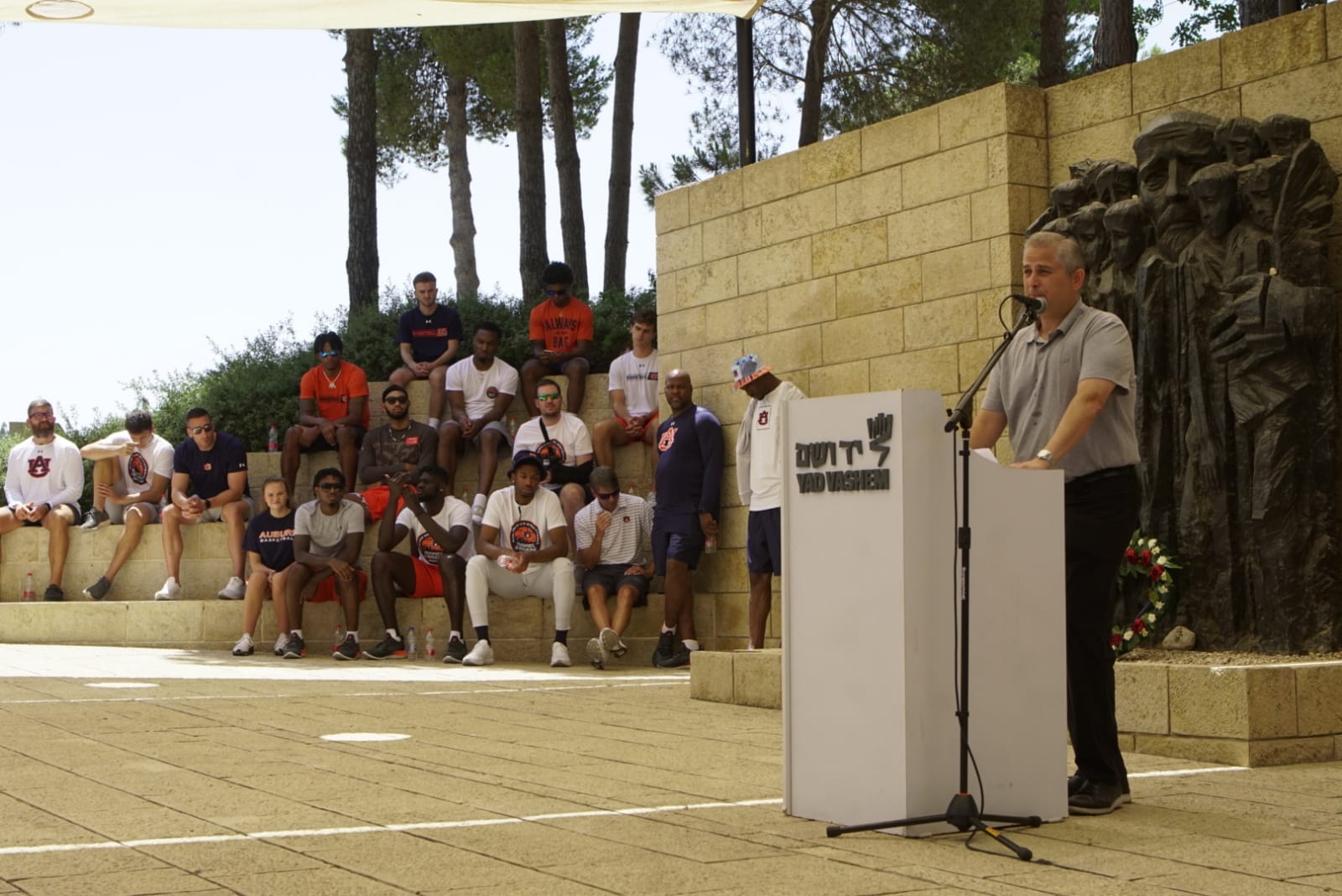 American Society for Yad Vashem Board Member Lawrence Burian addressing the group
