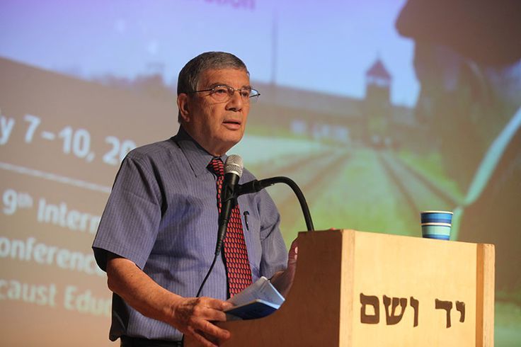 Chairman of Yad Vashem Directorate Avner Shalev welcoming participants of the 9th International Conference on Holocaust Education