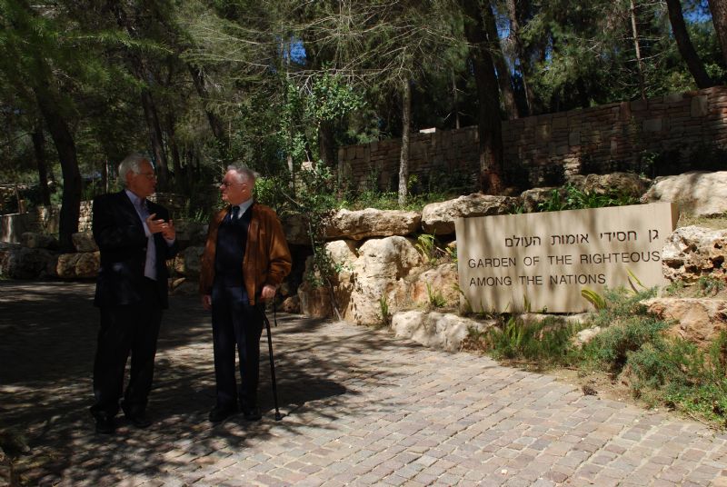 Dr. Avraham Horowitz and Dr. Ehud Loeb at the Garden of the Righteous