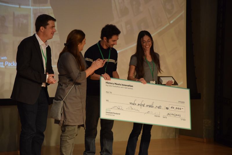The winning team members were presented with their prize by Yad Vashem Director General Dorit Novak and Raffi Margaliot, Senior Vice President and General Manager, ADM, HP Software