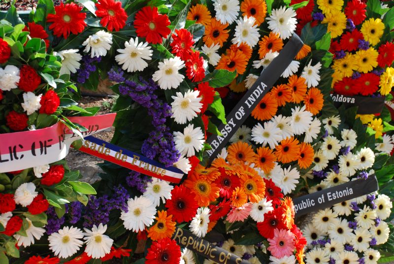 Wreaths that were laid during the event