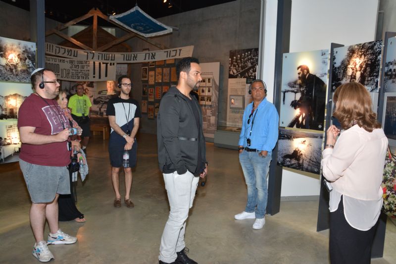 David and his guests in the gallery depicting life in the postwar DP camps