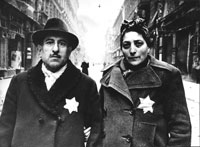 Evgenii (Efim) Khaldei, "Jews with Yellow Stars" on the street of the former ghetto, Budapest, January 1945