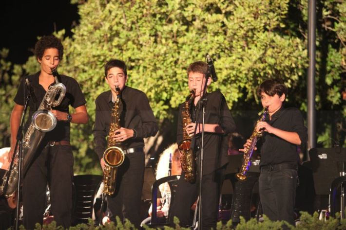 Members of the Saxophone Ensemble at the Mashiv Haruach concert