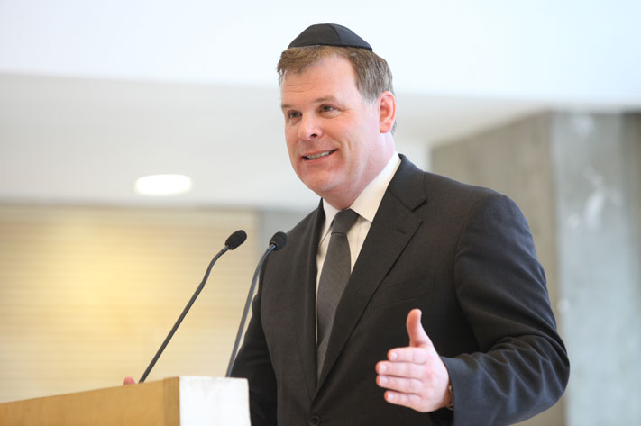 The Foreign Minister of Canada John Baird speaking during the ceremony
