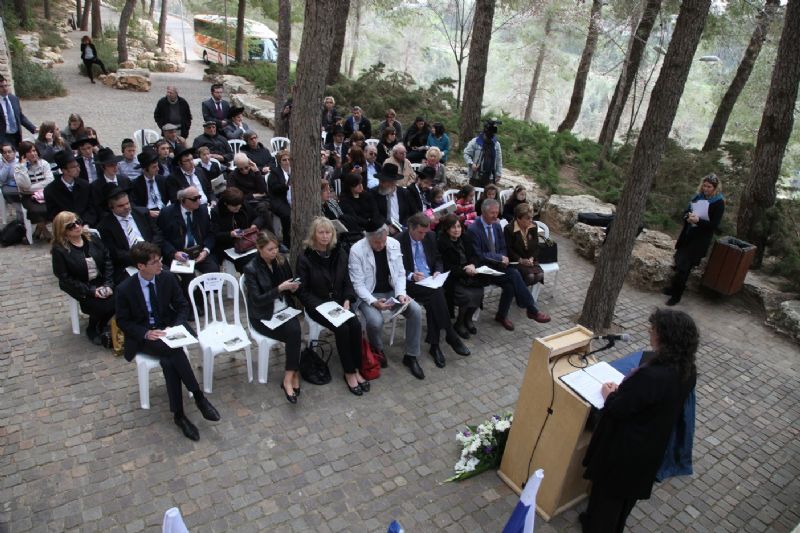 Ceremony in honor of Jeanne Albouy, Garden of the Righteous, Yad Vashem, 4 March 2013