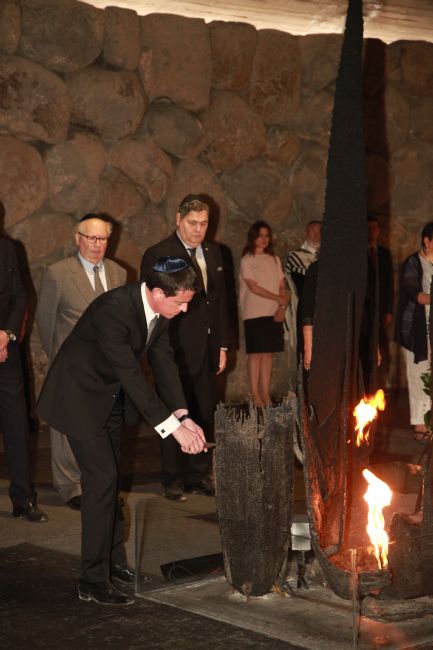 Prime Minister Valls was honored to rekindle the Eternal Flame in the Hall of Remembrance