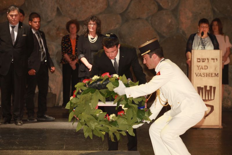 The Prime Minister laid a wreath in the Hall of Remembrance in memory of the six million Holocaust victims