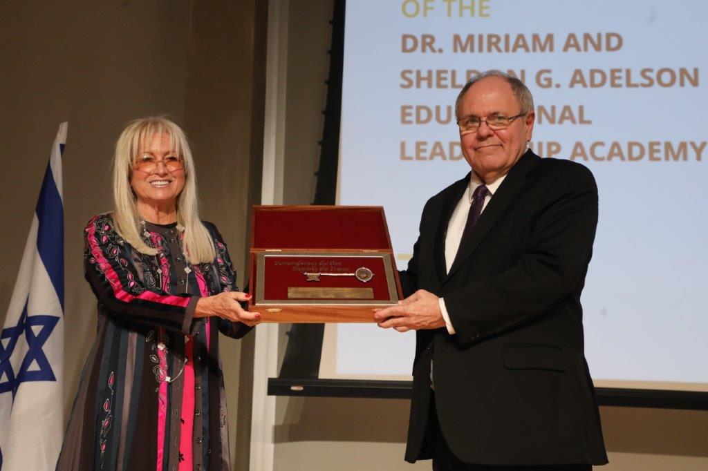 Yad Vashem Chairman Dani Dayan presented Dr. Miriam Adelson with the Yad Vashem Key