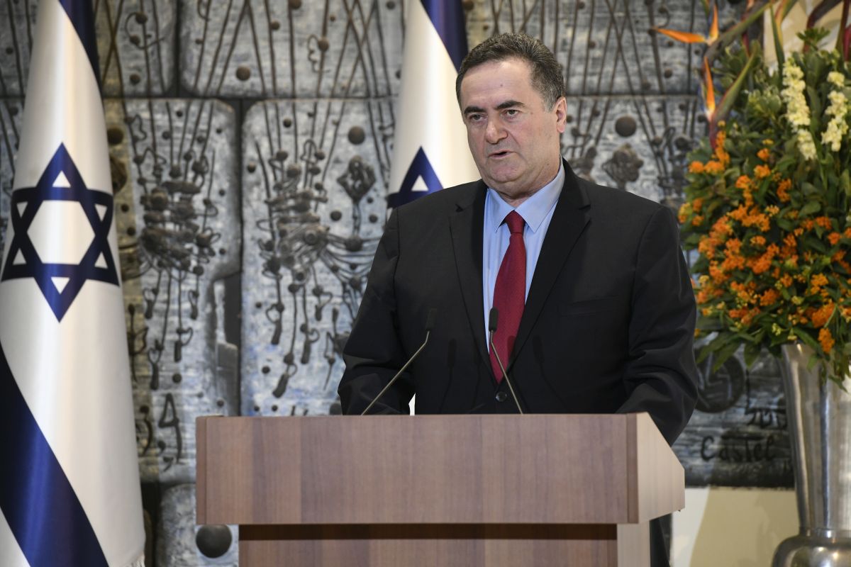 Foreign Minister Israel Katz addressing the press conference this morning held at the President's Residence about the upcoming World Holocaust Forum