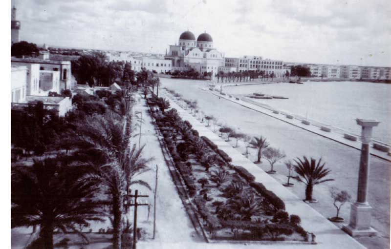 The promenade in Benghazi, Libya, 1939, called Lungomare Mussolini