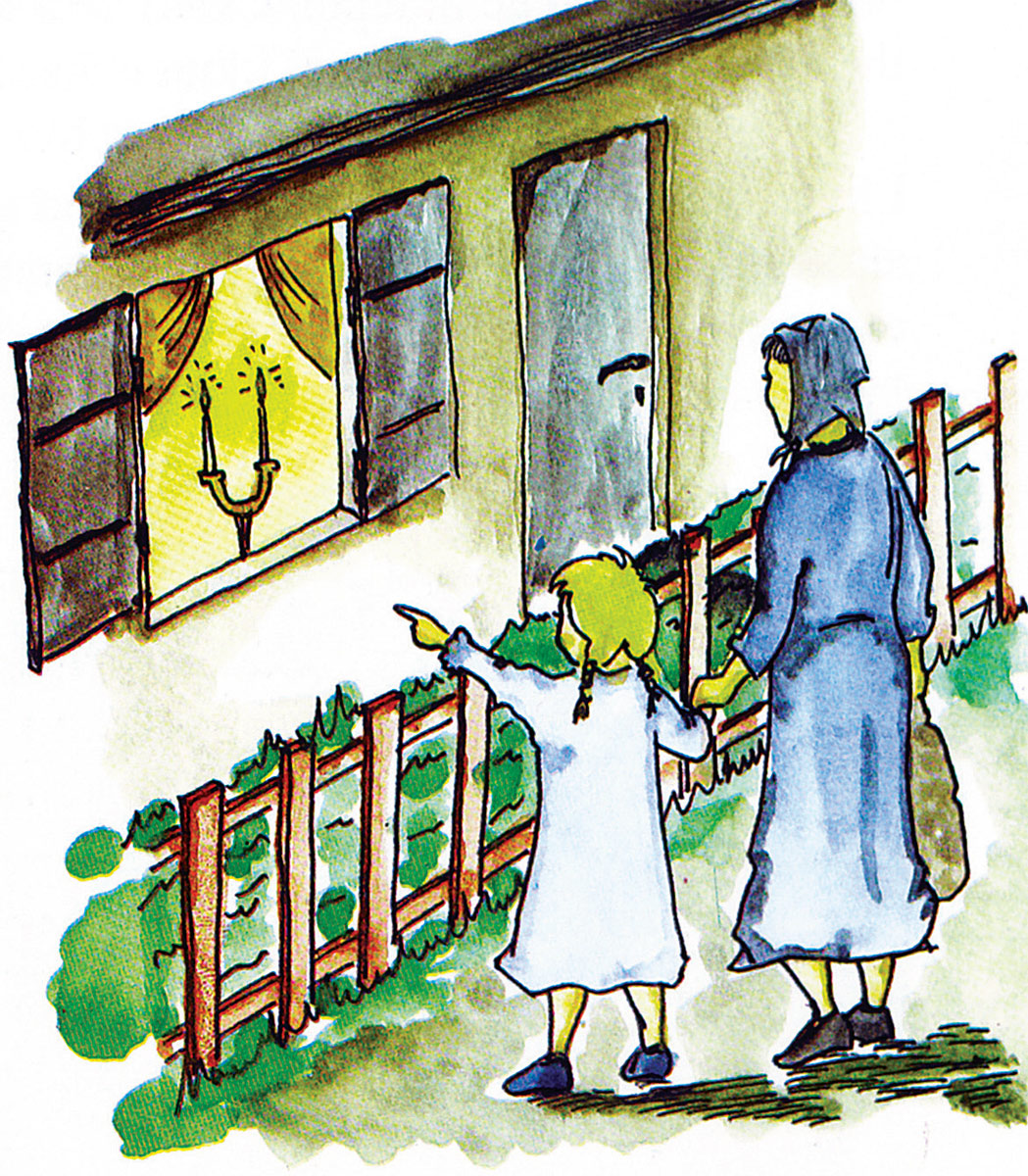 "It's the eve of Shabbat" (an illustration from the book)