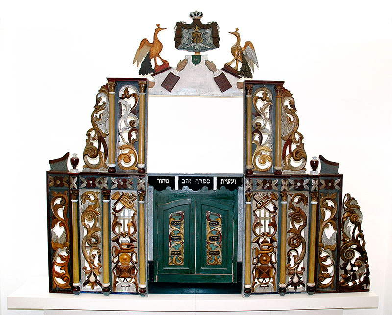 Reconstructed façade of the Torah Ark of the Tailors’ Synagogue, Hârlău, Romania