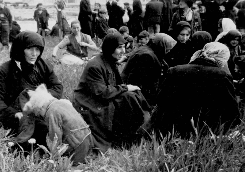 Birkenau, Poland, May, 1944, Jews waiting in a grove near gas chamber number four prior to their extermination