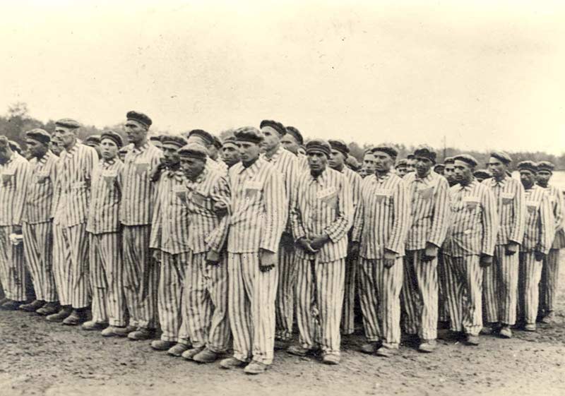 Prisioneros en llamado de lista, Dachau, 1938