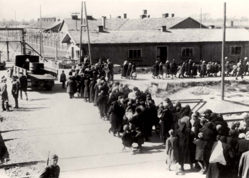 Аушвиц-Биркенау. Женщин и детей ведут в газовые камеры.