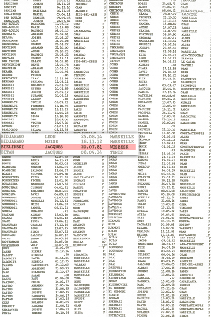 רשימת היהודים שנשלחו מדראנסי לסוביבור בטרנספורט 52, 23/03/1943 