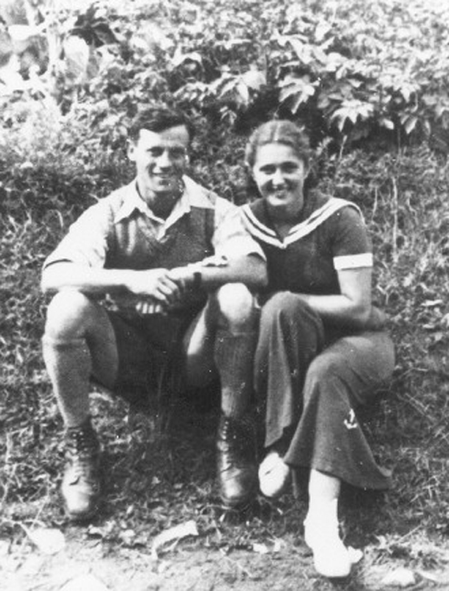 Rivka Liebeskind, together with her husband, Dolek