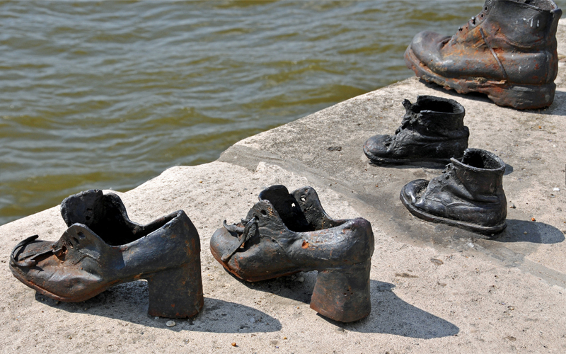 The Shoes On The Danube Promenade Commemoration Of The Tragedy