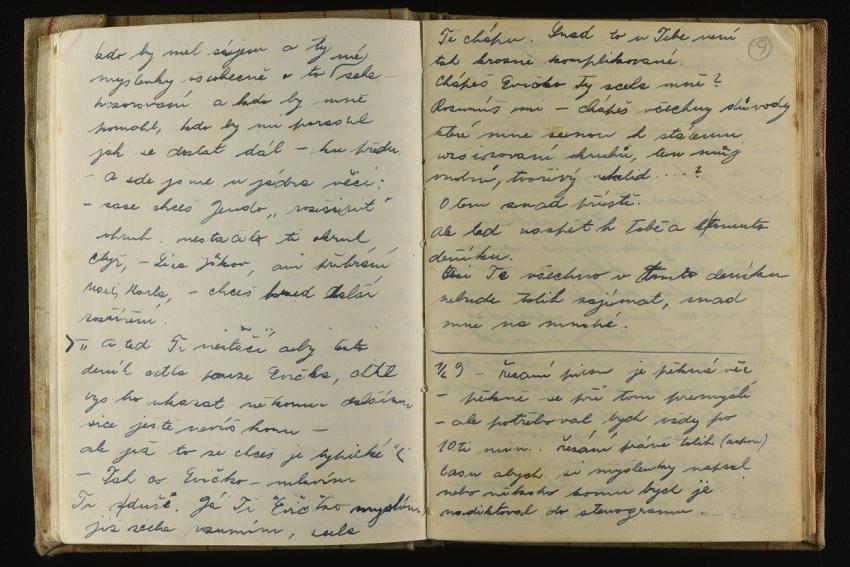 The diary that Eva and Jenda Kaufmann used as a means of communication in Terezin