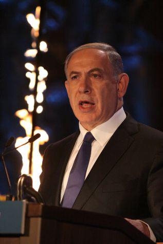 Prime Minister of Israel Benjamin Netanyahu speaks at the Holocaust Remembrance Day State Opening Ceremony.