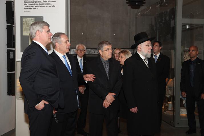 Prime Minister of Canada Stephen Harper tours the Holocaust History Museum at Yad Vashem on 21 January 2014, guided by Yad Vashem's Chairman of the Directorate Avner Shalev. 