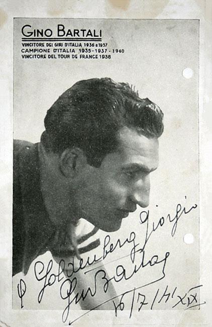 The photo Gino Bartali gave to young Giorgio Goldenberg (Shlomo Paz), 1941