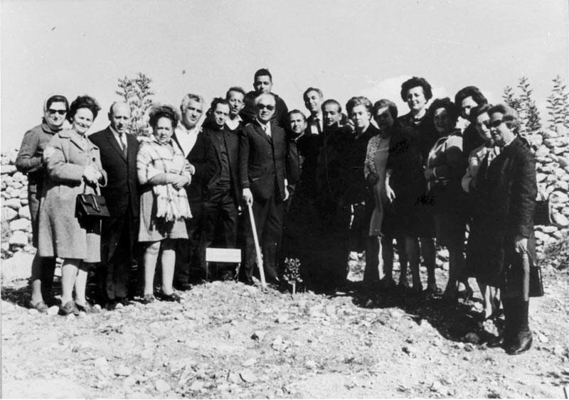 Jozef Marchwinski, Righteous Among the Nations, at the tree-planting ceremony in the Garden of the Righteous Among the Nations at Yad Vashem, 1970
