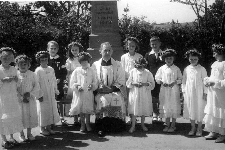 Eva (fifth from the left) at a confirmation ceremony at the convent orphanage in Klimatov