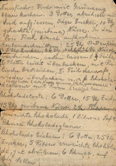 Recipes Trude Kassowitz wrote in Auschwitz
