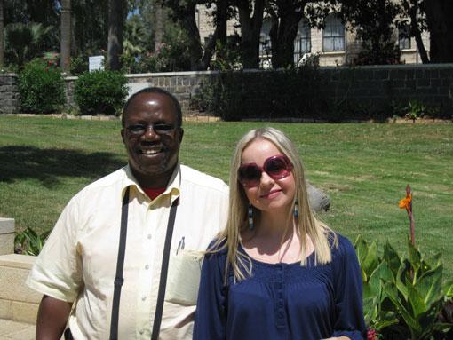 Bishop Jeremy Gichuru from Uganda with Dr. Susanna Kokkonen, Director, Christian Friends of Yad Vashem