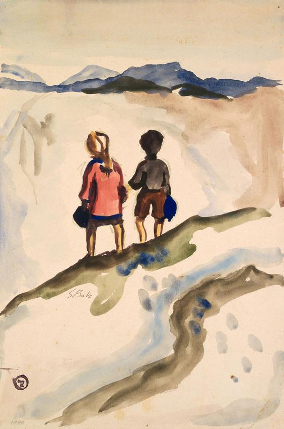 Samuel Bak. Enfants seuls. Landsberg, camp de personnes déplacées, 1945