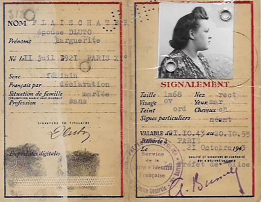 Carte d’identité au nom de Marguerite Flayszaker, délivrée en octobre 1943