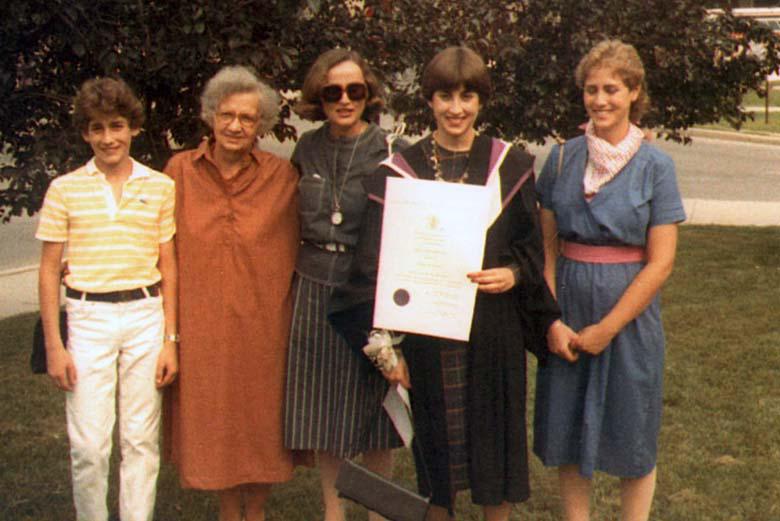 Wiktoria’s last visit to Cananda, 1982. Attending the graduation of Eva’s daughter, Heni