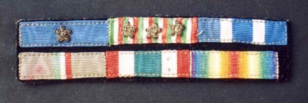 The military ribbons of one the Lovvy brothers, preserved by their relative, Gigliola Columbo Lopez