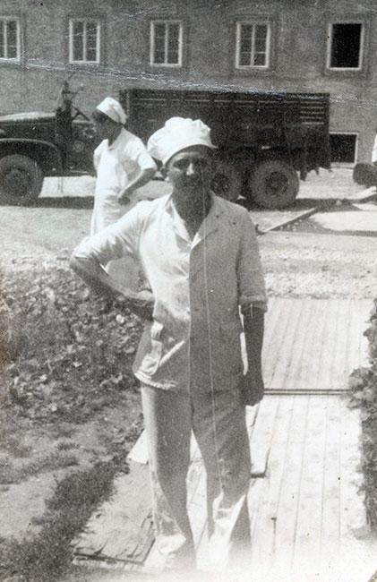 Marcel Levi in chef’s uniform in Austria, 1947