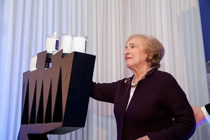 Holocaust survivor Freda Wineman lit a memorial candle