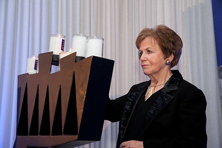 Holocaust survivor Mala Tribich lit a memorial candle