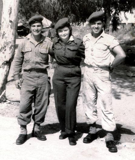 Shifra (center) during her military service