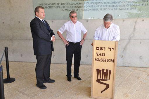 The Chairman of the English Football Association, David Bernstein, and the England Senior Team Manager, Roy Hodgson, along with other senior FA officials visited the Holocaust History Museum and Children's Memorial on 11 June
