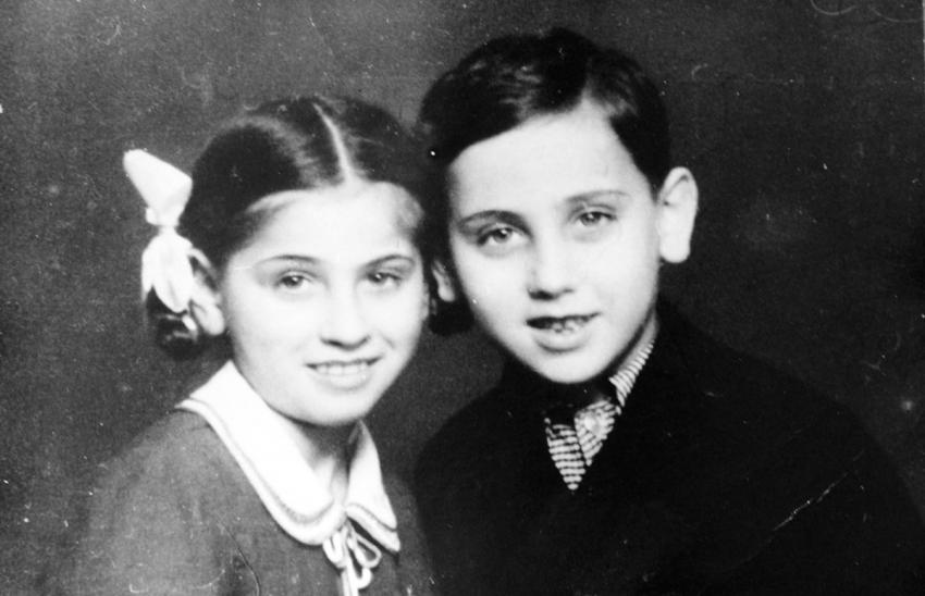 הרמינה-אביבה שטייניץ ואחיה גאורג-מרדכי. בודפשט, לפני המלחמה