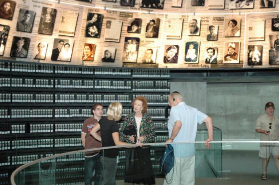 Toby Levin in the Hall of Names at Yad Vashem