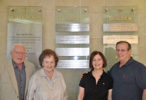 Yad Vashem Benefactors Marilyn and Jack Belz (left) unveiled a plaque in honor of the Belz family and their patronage of the Yad Vashem Library, the world’s most comprehensive collection of Holocaust-related publications