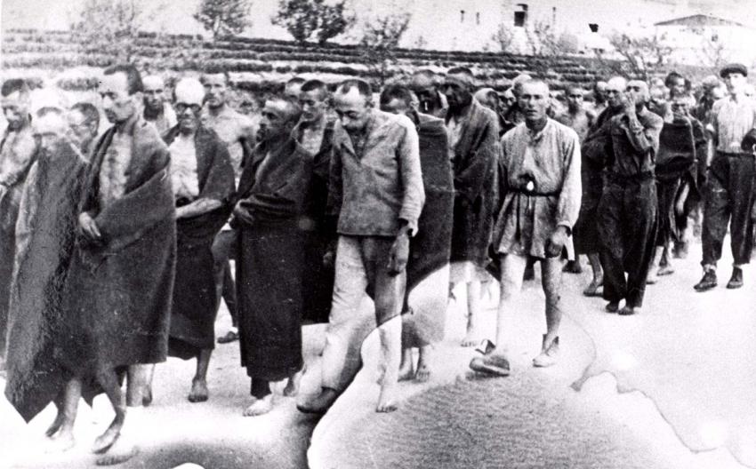 Prisioneros liberados, Mauthausen, Austria, mayo de 1945